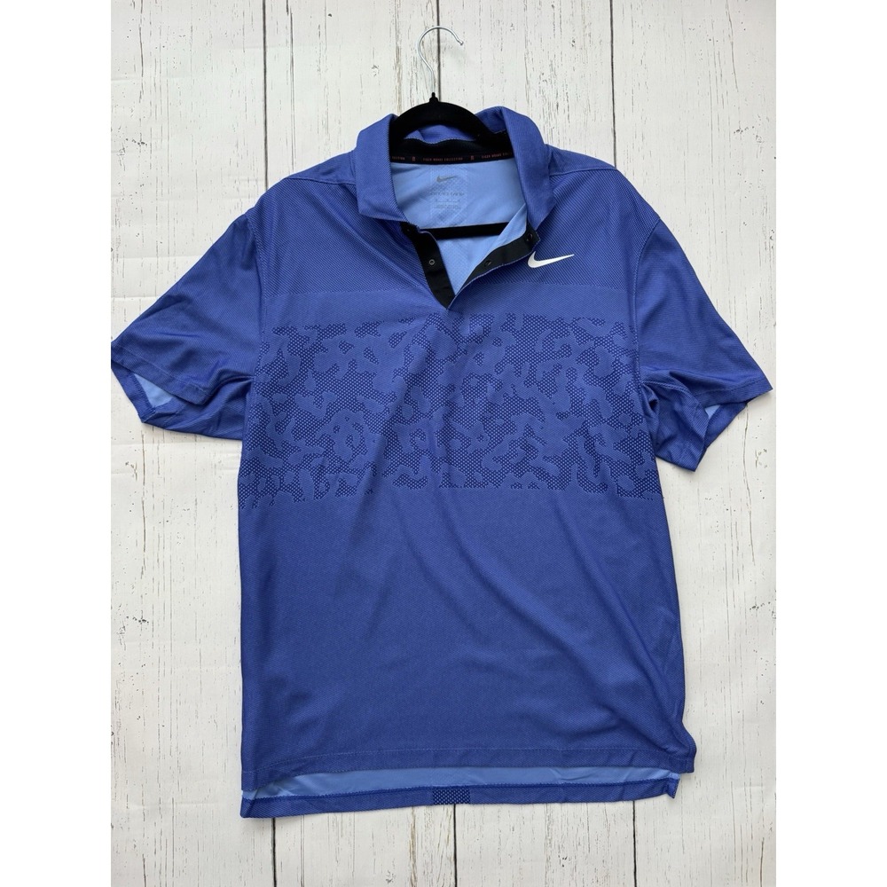 Brand New Nike Dri-FIT Tiger Woods Golf Polo Blue DR5327-430 Men's Size Medium